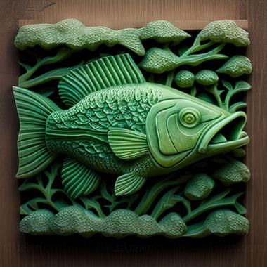 3D model Green puntius fish (STL)